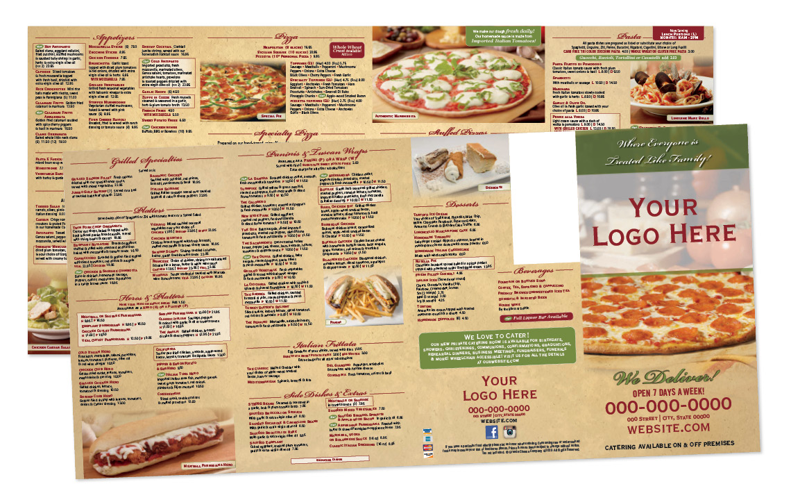 Traditional Takeout Menu (11x22)